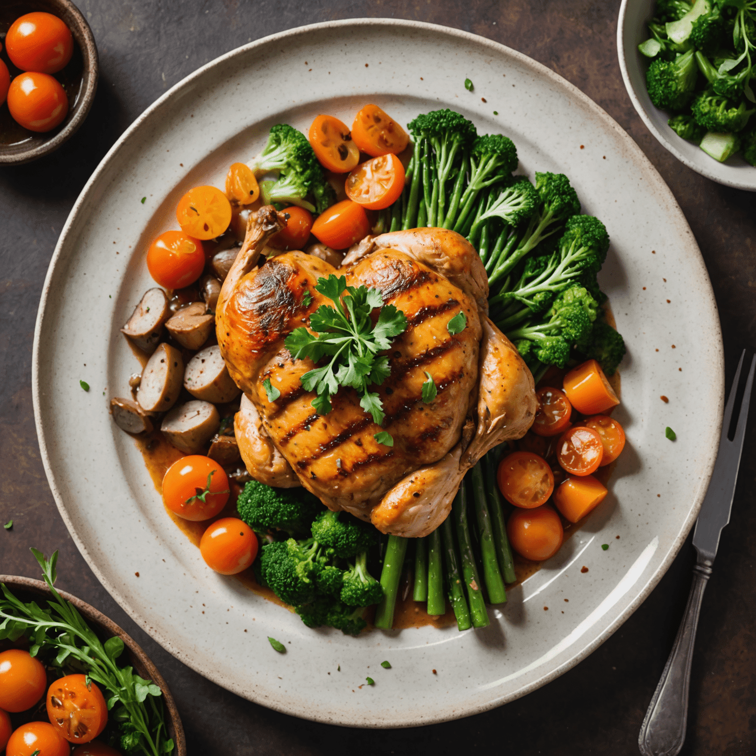 A beautifully plated SWACU FreshKaka signature dish featuring tender chicken or mutton, aromatic herbs, and a side of fresh vegetables